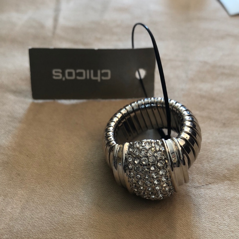 Silver crystal ring - New